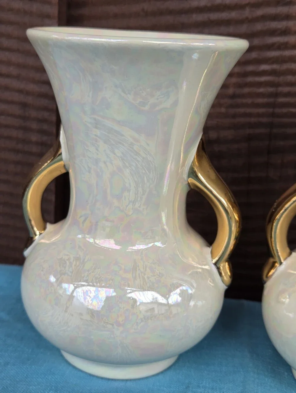 Mid-century Pearlescent Vintage Ceramic Vases